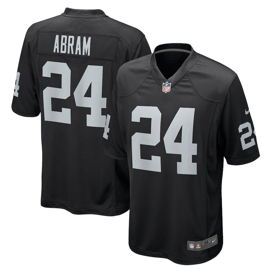 Men Oakland Raiders 24 Johnathan Abram Nike Black Player Game NFL Jersey